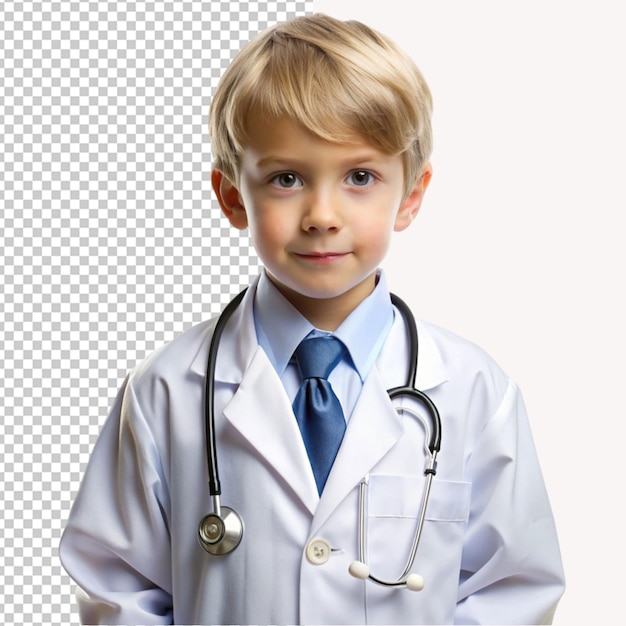 PSD of a boy kid doctor isolated on transparent background