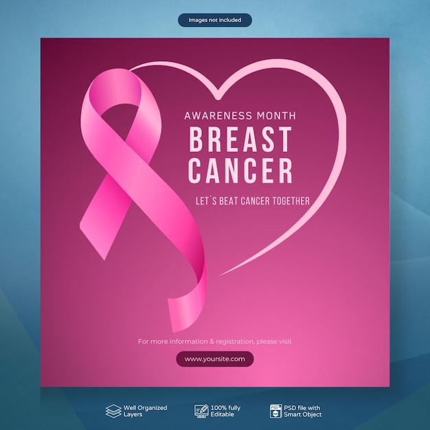 PSD psd breast cancer awareness month social media post template