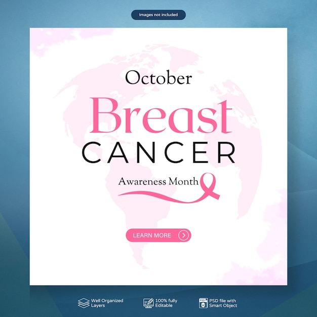 PSD psd breast cancer awareness month social media post template