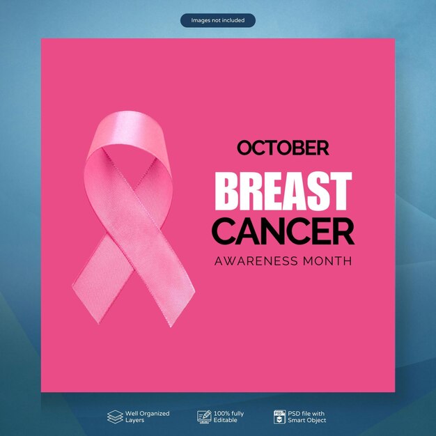 PSD psd breast cancer awareness month social media post template