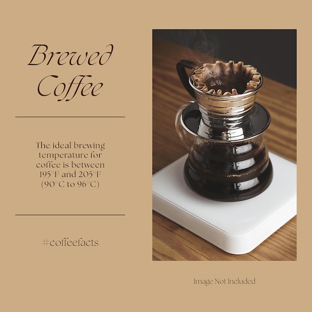 PSD psd brewed coffee design for social media and instagram post template