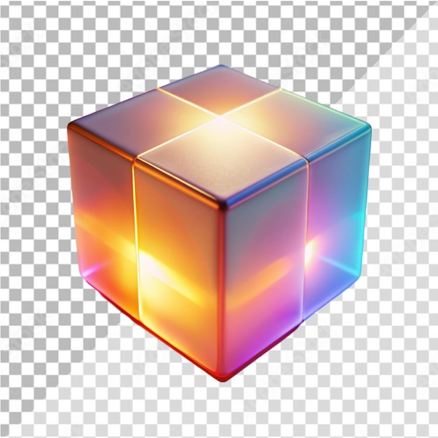 PSD of a brightly cube on transparent background