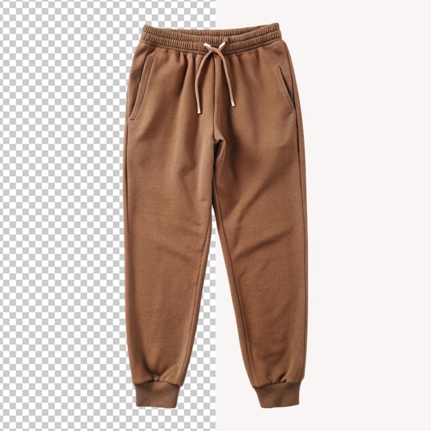 PSD of a brown sweatpants for sport isolated on transparent background