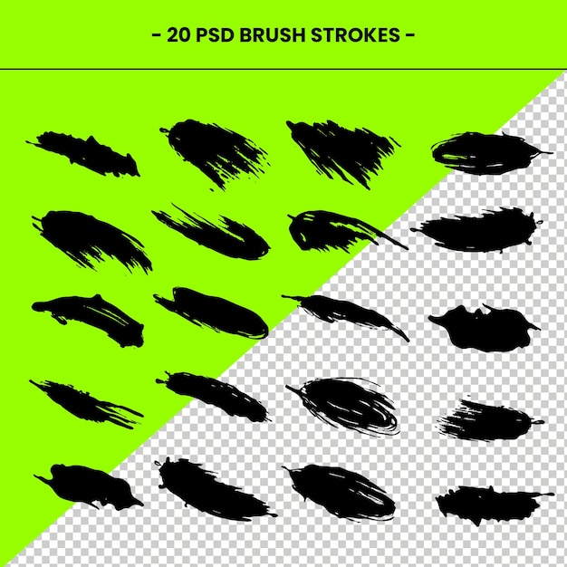 PSD brush strokes free download Photoshop black brushes oil painting ink brush splatter