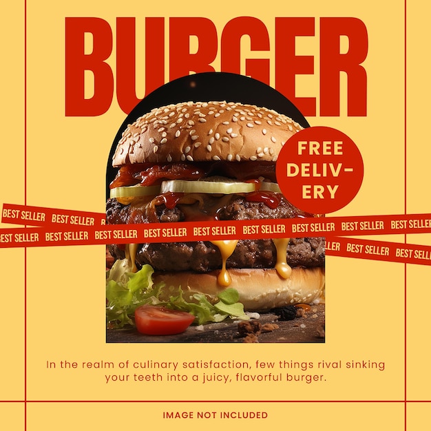 PSD Burger Instagram Post Template