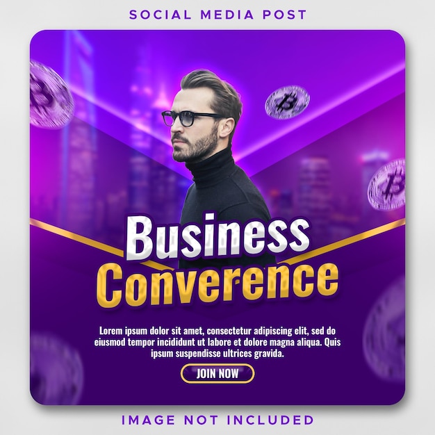 PSD business converence social media post template