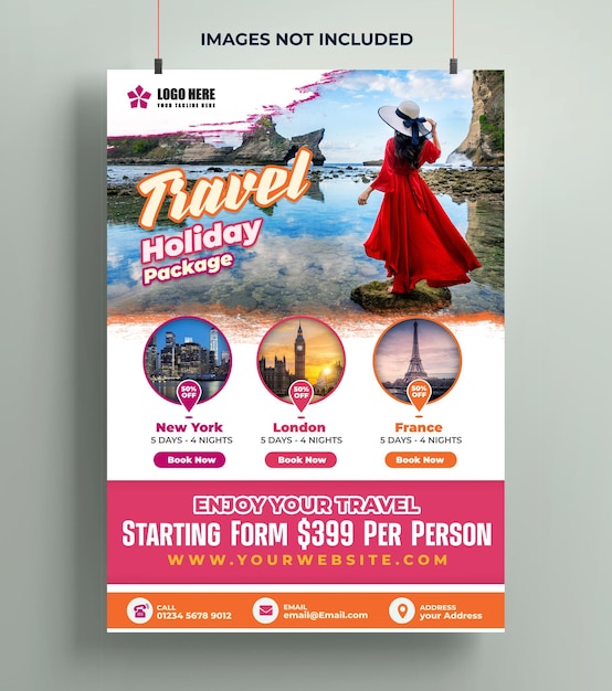 PSD business flyer design and brochure  for travel agency