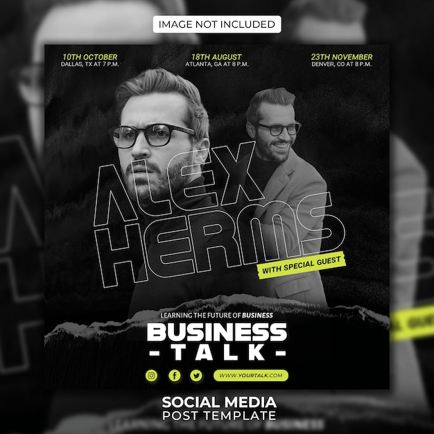 PSD business talk conference social media post or web banner template