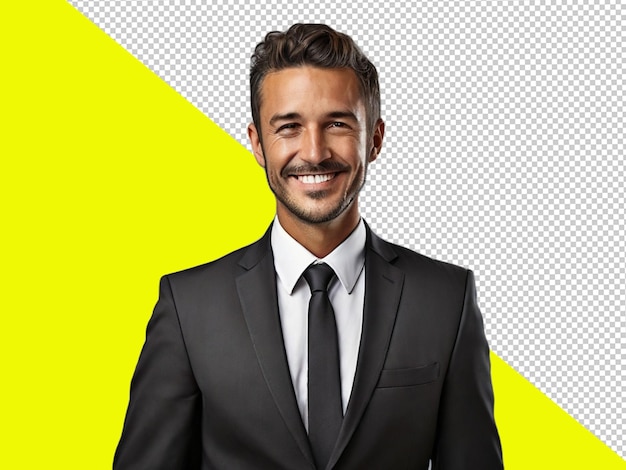 psd of a businessman with smile on transparent background