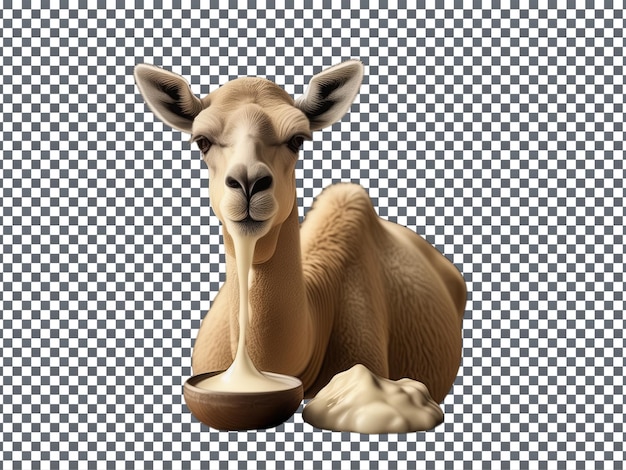 PSD Caano Geel Camel milk realistis Transparent Background