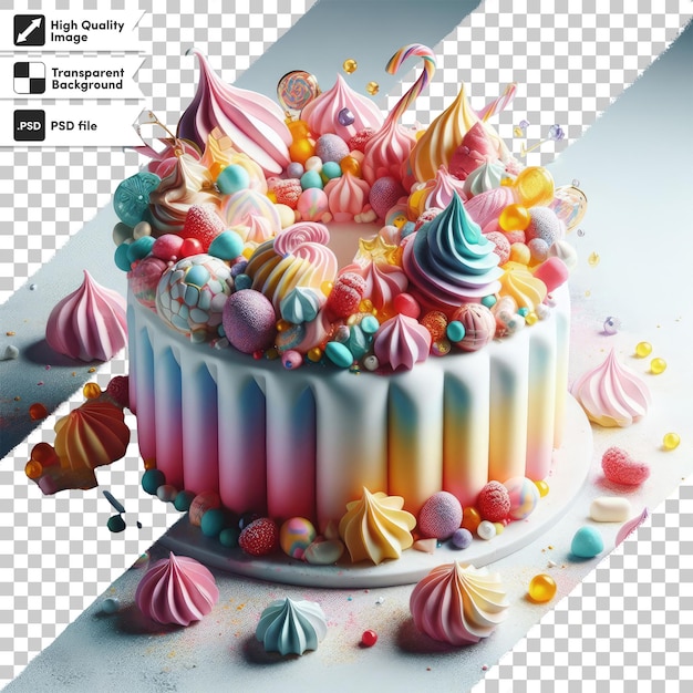 PSD psd cake with whipped cream on transparent background