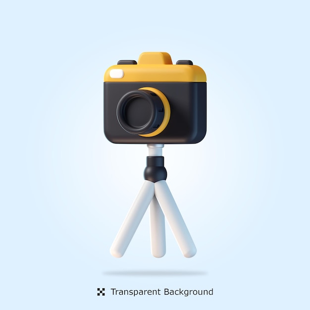 PSD camera with tripod 3d icon