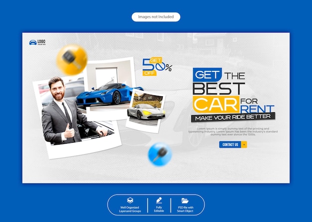 PSD psd car rental and automotive rental web banner template