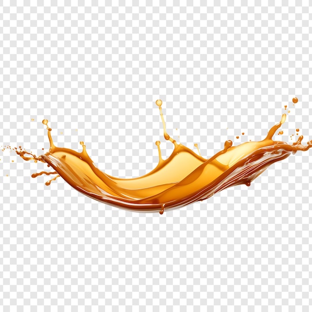 PSD Caramel splash isolated on transparent background