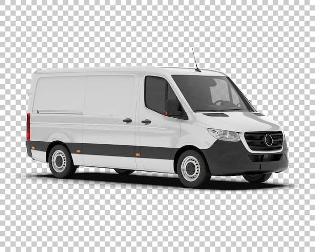 PSD cargo van mockup isolated on transparent background 3d rendering illustration