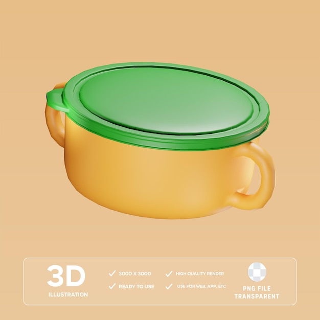 PSD Casserole 3D Illustration