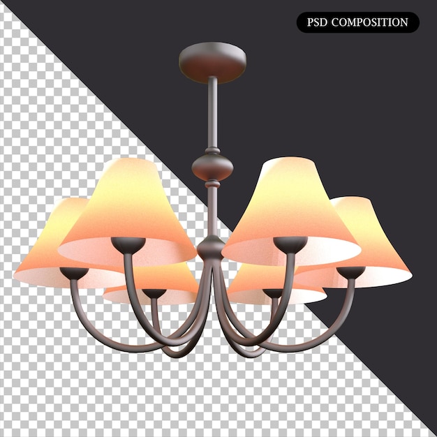 PSD ceiling lamp isolated 3D render