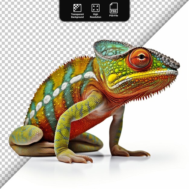 PSD Chameleon isolated on transparent background