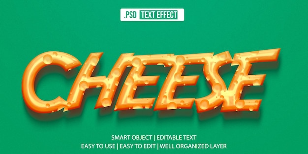 Psd cheese editable psd text effect