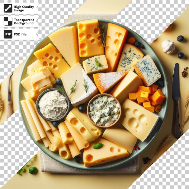 PSD psd cheese and olives on transparent background