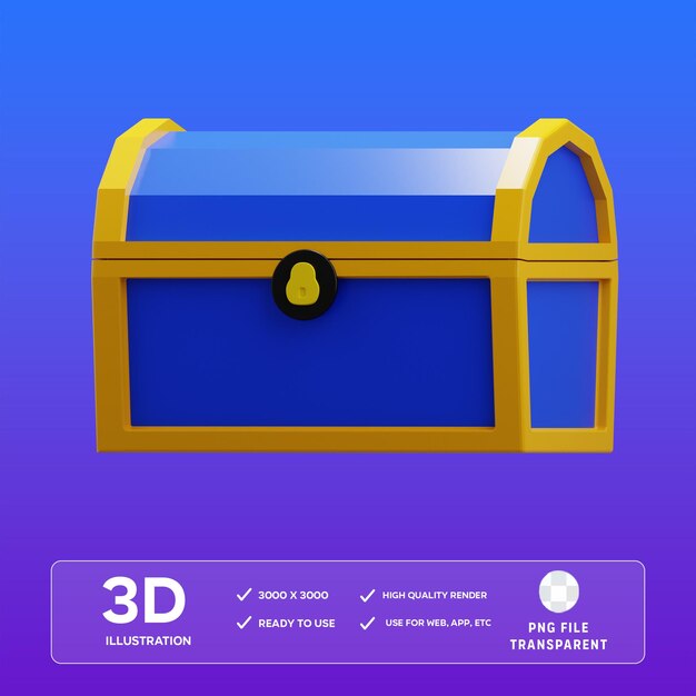 PSD Chest 3D Illustration