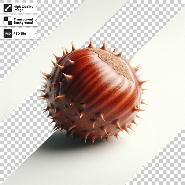 PSD chestnut fruit on transparent background with editable mask layer