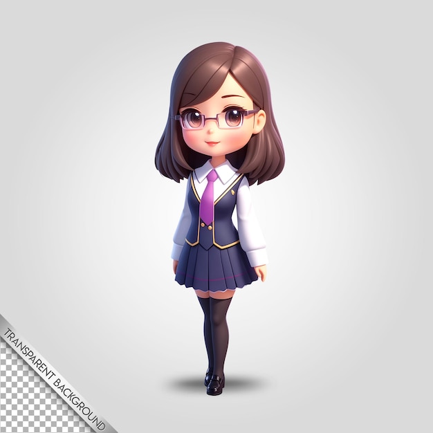 PSD Chibi secretary transparent background