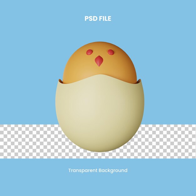 PSD psd chick 3d icon illustration