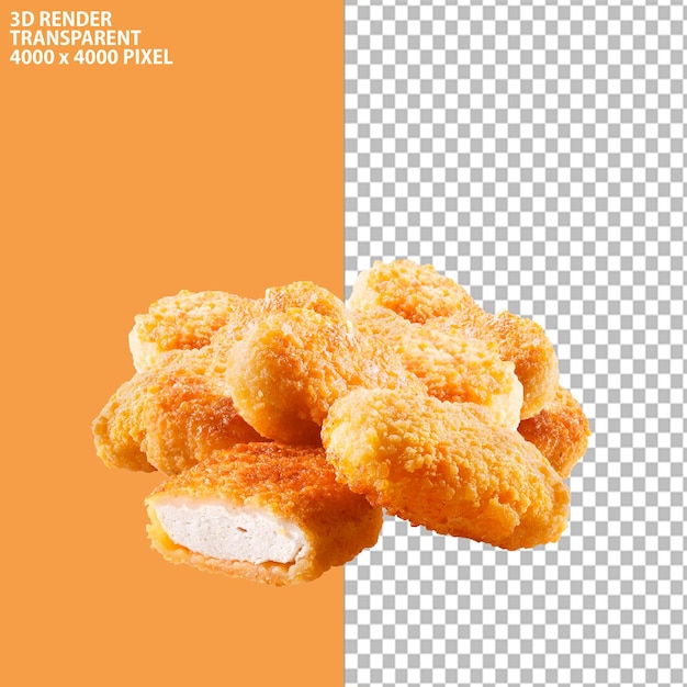 PSD Chicken nugget Chicken fingers Crispy fried chicken French fries