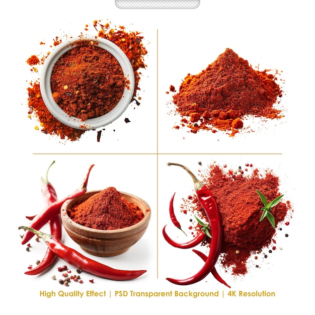 PSD chili spice isolated on the white background