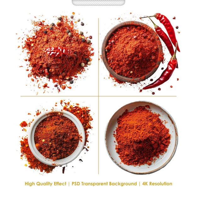 PSD chili spice isolated on the white background