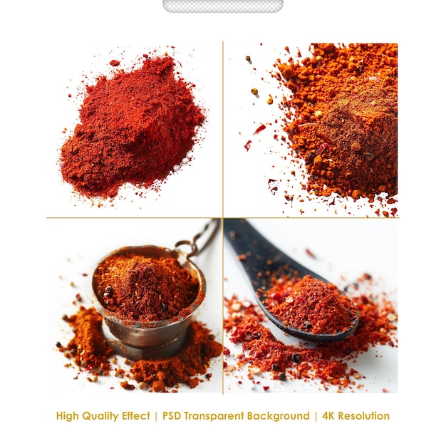 PSD chili spice isolated on the white background