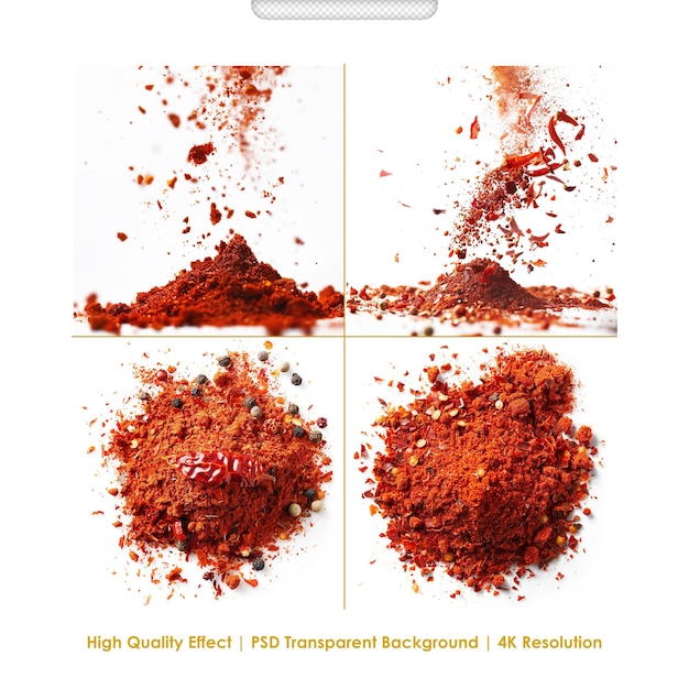 PSD psd chili spice isolated on the white background