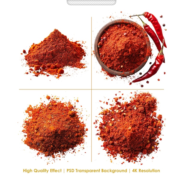 PSD psd chili spice isolated on the white background