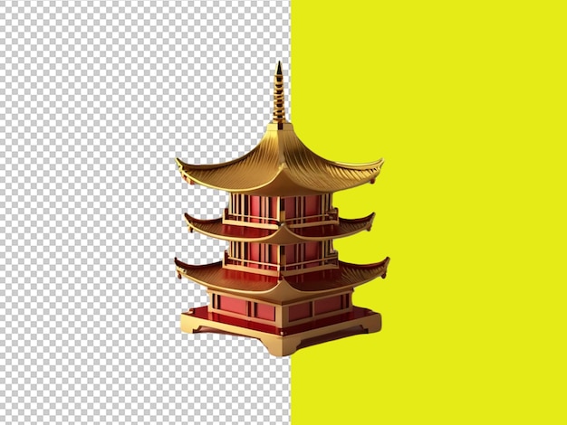 PSD psd of a chinese pagoda lamp on transparent background