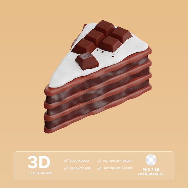 PSD Chocolate Cake 3D Illustration