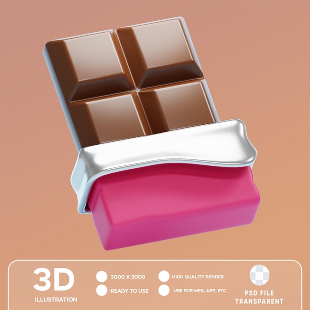 PSD psd chocolate candy 3d illustration