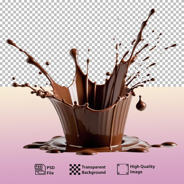 PSD chocolate splash with chocolate drops flying in different directions Generative AI