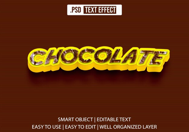 PSD chocolate text style effect