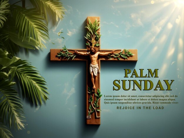 PSD Christina Cross made out of palm fronds and Palm Cross and Leaves