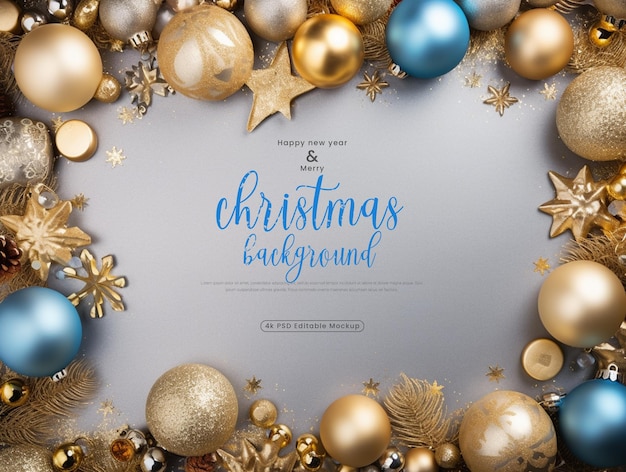 PSD Christmas amp happy new year background mockup