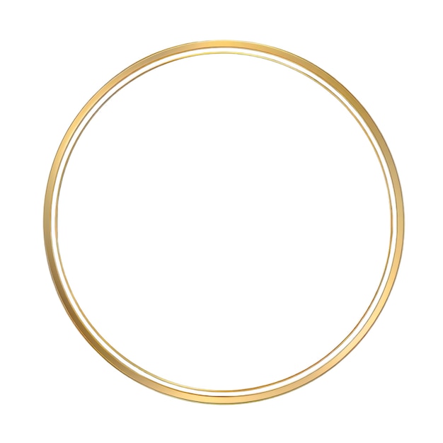 Psd circle gold frame transparent background