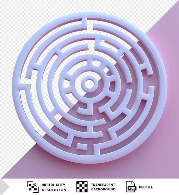 psd circular maze mockup on a pink background png