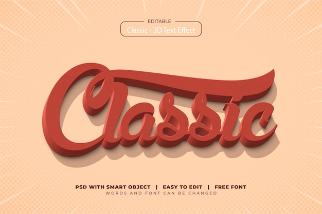 PSD classic 3d text effect