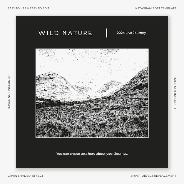 PSD Classic Tones of Nature Adventure Collection Design for Social Media and Instagram Post Template