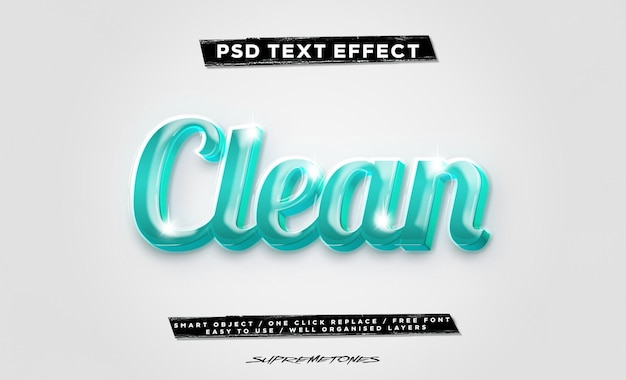 PSD Clean Glass text effect Template