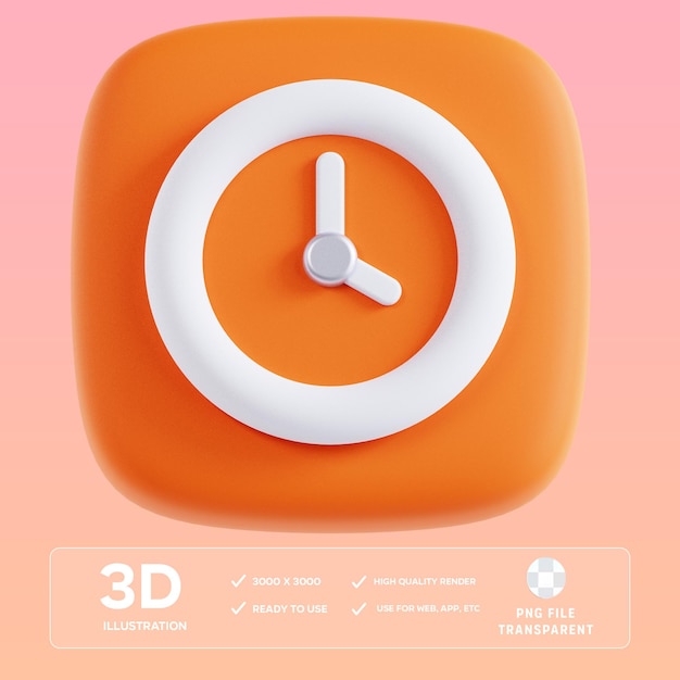 PSD clock 3D Illustration