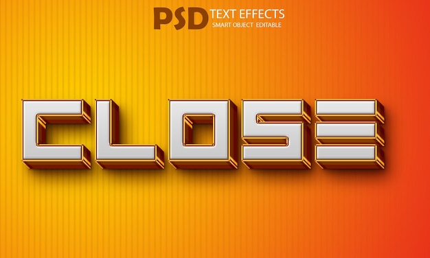 PSD Close text style effect