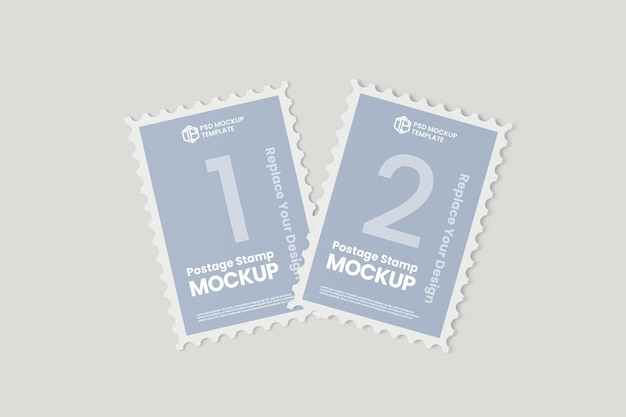 PSD close up on postage stamp mockup