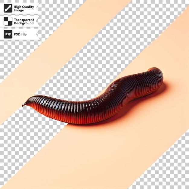 PSD psd close up of a worm on transparent background